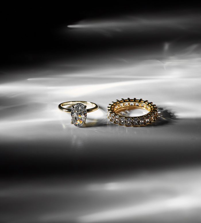 Gold and diamond ring close-up